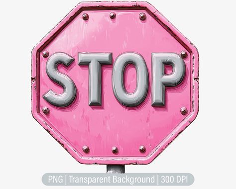 Pink Stop Sign, Panneau Stop, Construction Signs, Stop Sign, Dark Material, Digital Planners, Beautiful Picture, Watercolor Artwork, Png Transparent