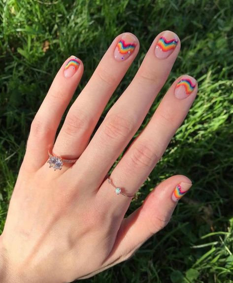 15 Best November Nail Art Ideas For Thanksgiving | Autumn Nail Designs Nails Rainbow, Rainbow Nail, Minimal Nails Art, Mens Nails, Nails Pretty, Subtle Nails, Edgy Nails, Minimal Nails, Nails Only