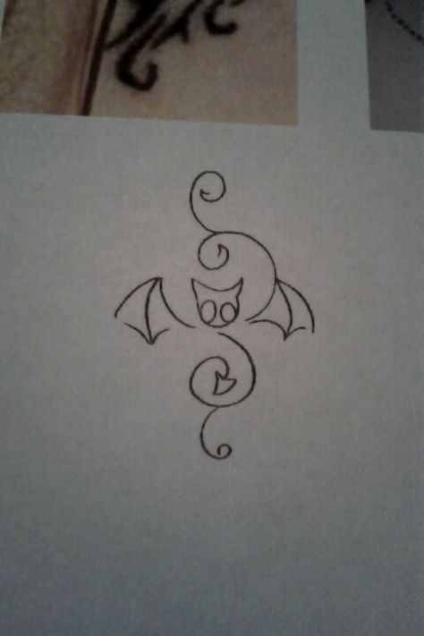 bat Easy Bat Tattoo, Goth Simple Drawings, Tattoo Layout Design, Bat Simple Drawing, Bat Stick And Poke, Small Bat Drawing, Easy Cover Up Tattoos, Bat Tattoo Ideas Simple, How To Draw A Bat