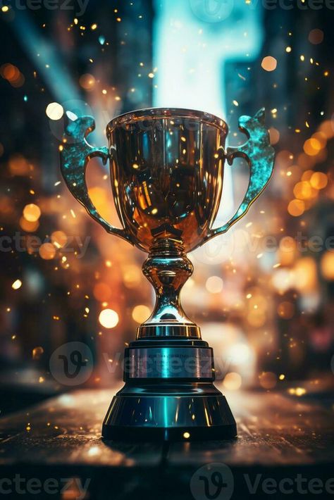 an award trophy sitting on top of a wooden table generative ai Getting Awards Vision Board, Fifa Trophy, Prayer Vision Board, Award Trophy, Business Awards, Awards Trophy, Trophies & Awards, Graphic Templates, Wooden Table