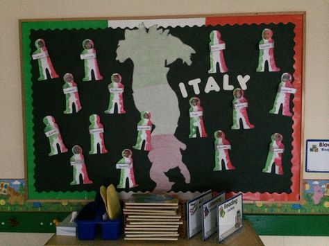 Italy bulletin board Italy Bulletin Board, Reading Bulletin Boards, Preschool Bulletin, Preschool Bulletin Boards, Classroom Bulletin Boards, Reading Classroom, Bulletin Board, Bulletin Boards, Preschool