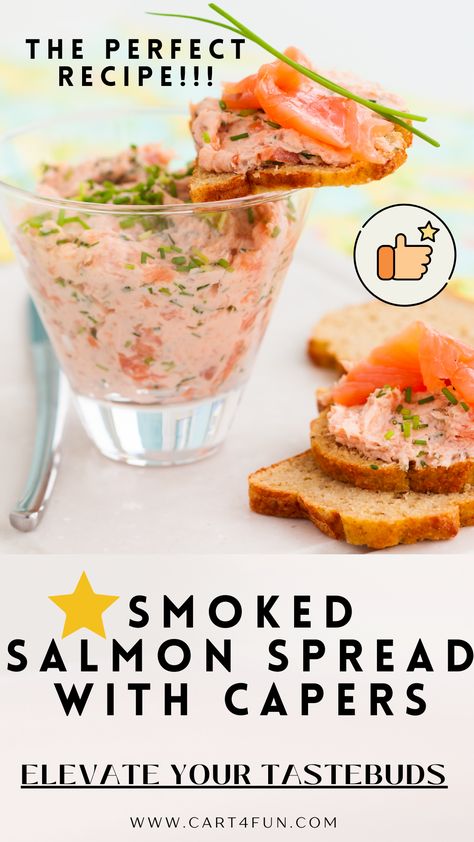 Close-up of smoked salmon spread served with crackers, showcasing its creamy texture and flavorful ingredients. #SmokedSalmonSpread #GourmetFood #FoodieDelight Salmon Greek, Salmon Protein, Veggie Cream Cheese, Smoked Salmon Spread, Smoked Salmon Cream Cheese, Salmon Spread, Smoked Salmon Salad, Gluten Free Toast, Salmon Cream Cheese