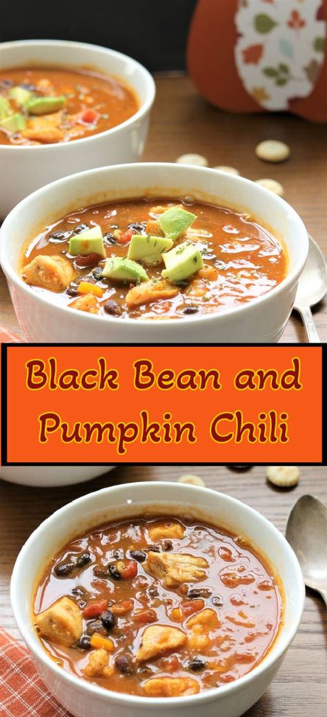 Recipes Using Pumpkin, Black Bean Pumpkin Chili, Chili Recipe With Black Beans, Pumpkin Chili Recipe, Gumbo Soup, Pumpkin Chili, Black Bean Chili, Pumpkin Soup Recipe, Pumpkin Chocolate Chip Muffins