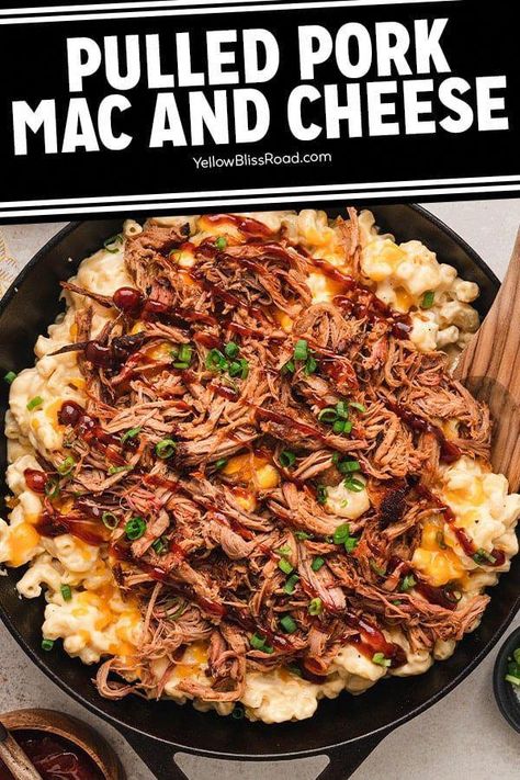 Pulled Pork Mac and Cheese combines two BBQ favorite dishes in one! It’s a great way to use up leftover pulled pork and the homemade stovetop mac and cheese is surprisingly easy to make! Perfect for game day or any weeknight meal! #MeatPreservationandCuring Pulled Pork Mac And Cheese, Pork Mac And Cheese, Leftover Pulled Pork, Slow Cooker Baked Beans, Stovetop Mac And Cheese, Pulled Pork Leftovers, Spicy Cheese, Delicious Drink Recipes, Fourth Of July Food