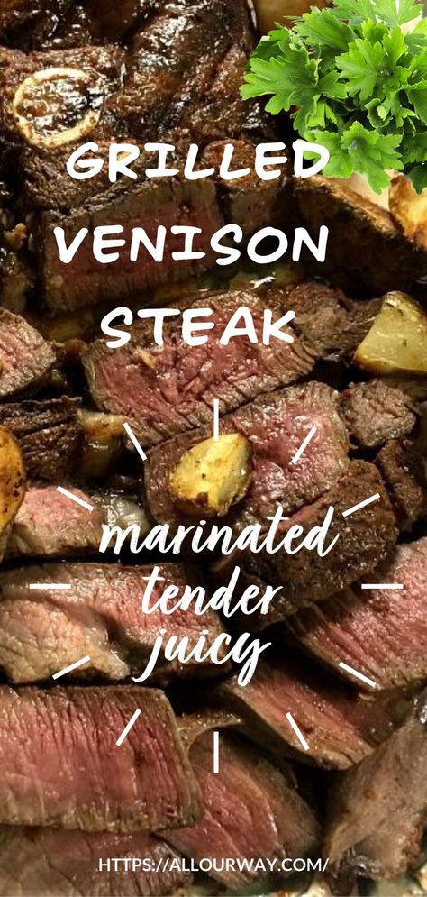 Deer Steak Marinade, Venison Steak Marinade, Marinated Venison, Deer Steak Recipes, Venison Marinade, Venison Steak Recipes, Venison Steaks, Cooking Venison Steaks, Elk Steak