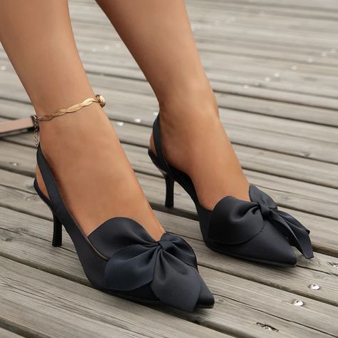 Sandals Summer Women Luxury Brand High Heels Sandalias Sexy Pointed Toe Slip on Bow Casual Shoes Louboutin Shoes Women, Shoes Office, Womens Summer Shoes, Womens Mid Calf Boots, Canvas Shoes Women, Women Oxford Shoes, Womens Knee High Boots, Pointed Toe Heels, Dress Shoes Womens