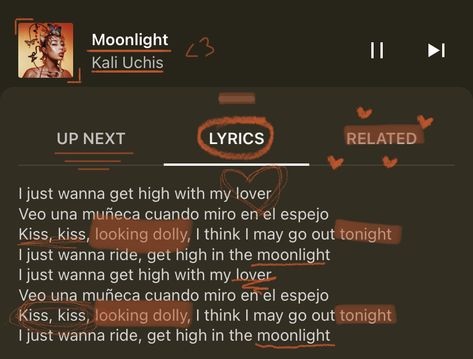 Kali Uchis Aesthetic Moonlight, Moonlight Kali Uchis Aesthetic, Moonlight Song Lyrics, Moonlight Lyrics, Moonlight Song, Aesthetic Song Lyrics, Moon Lyrics, Moonlight Aesthetic, Song Ideas