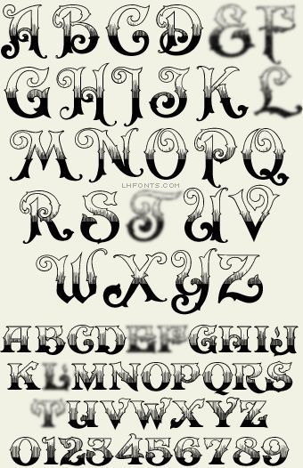 From the mind of Patrick Kalange comes this highly-imaginative font set reminiscent of old cigar labels and classic glass signage from the late 1800's. LHF Carnivàle is truly a one of a kind creation with its unique mix of Gothic and serif styles. Includes 4 fonts: Regular, Inset 1, Inset 2 & Block Shadow. Christus Tattoo, Letras Cool, Glass Signage, Tattoo Lettering Alphabet, Tattoo Fonts Alphabet, Calligraphy Fonts Alphabet, Lettering Styles Alphabet, Tattoo Lettering Styles, Writing Fonts