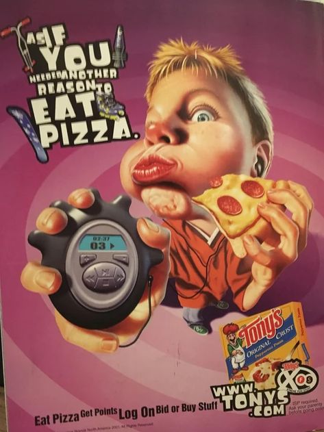 Wacky Pomo, Pizza Ads, 2000s Food, 90s Western, Nintendo Power, Game Ads, Pizza Boy, Seni Vintage, Vintage Poster Design