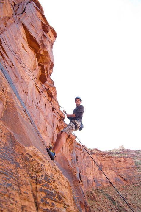 Beginner rock climbing in a place with world famous rocks! Can it get any better? Try rock climbing in Moab, Utah! Moab Utah, Family Adventure, Rock Climbing, World Famous, Antelope Canyon, Travel Usa, Climbing, Utah, A Place