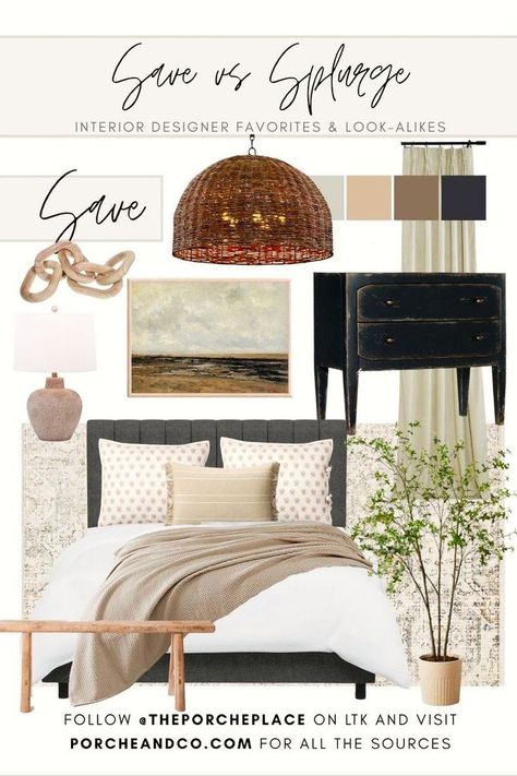 Bedroom Decor Budget, Sharing Bedroom, Budget Bedroom Makeover, Save Vs Splurge, Bedroom Interior Design Modern, Bedroom Decor On A Budget, Transitional Decor Bedroom, Neutral Bedroom Decor, Bedroom Updates