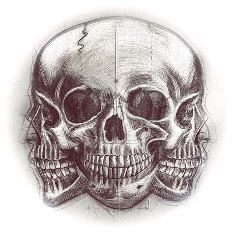 Like the idea of three heads/calamity Tat Ideas, The Act, A Tattoo, Tattoo Artist, Project Ideas, Skull Tattoo, Tattoos For Guys, Tattoo Artists, Tatting