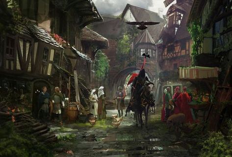 Jewel Frontier Town Ice Fantasy, Fantasy Town, Fantasy Drawings, Fantasy Forest, Fantasy City, Fantasy Places, Medieval Town, Fantasy Aesthetic, Fantasy Concept Art