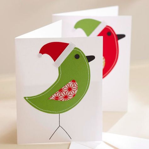 30 Homemade Christmas Card Ideas – Scrap Booking Crafts Christmas card DIY Make your own handmade stamped Sewing Club, Simple Christmas Cards, Handmade Christmas Crafts, Fabric Cards, Homemade Christmas Cards, Christmas Bird, Xmas Card, Xmas Ideas, Diy Christmas Cards