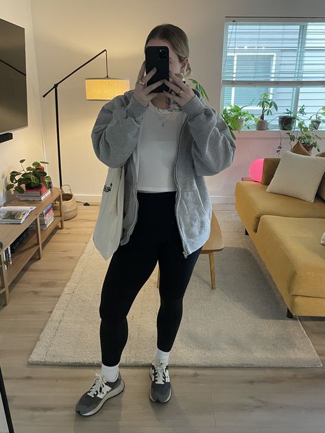 Sweatshirt: Hanes Tank: Madwell Leggings: Lululemon Shoes: New Balance 237s New Balance 237 Outfit, Lululemon Shoes, New Balance 237, Shoes New Balance, Outfit Inspo Fall, Fall Outfit, New Balance, Fall Outfits, Lily