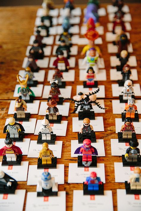 Escort Cards for kids table if we invite kids Marvel Wedding, Lego Wedding, Nerd Wedding, Superhero Wedding, Geeky Wedding, Nerdy Wedding, Geek Wedding, Star Wars Wedding, Quirky Wedding