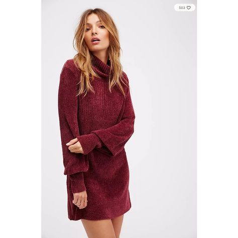 Raspberry Purple New Moon Chenille Tunic / Sweater Dress By Free People. "Cozy Up In This Super Soft Pullover Tunic With A Large Cowl Neck. Fitting Bands At The Wrist Create A Puffed Sleeve Shape. Back Oval Cutout Detail. Styling Tip: This Versatile Top Can Also Be Worn As A Super Mini Dress. " New Without Tags Attached Condition (Can See The Tag Barb In Pic #3). Bust Across The Front Area Measures Approx. 20.5 Inches. Chenille Dress, Super Mini Dress, Tunic Sweater Dress, Chenille Sweater, Dress Tunic, Tunic Sweater, New Moon, Free People Dress, Tunic Dress