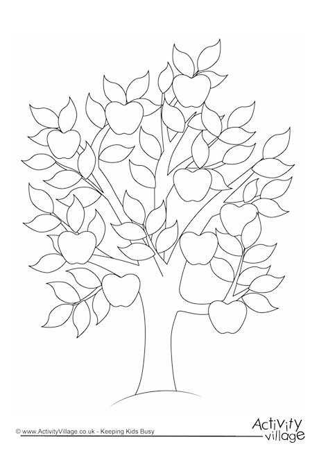 Apple tree colouring page Tree Colouring, Apple Tree Drawing, Family Tree Canvas, Tree Branch Tattoo, Leaf Coloring Page, Tree Coloring, Tree Pictures, Summer Coloring Pages, Tree Coloring Page