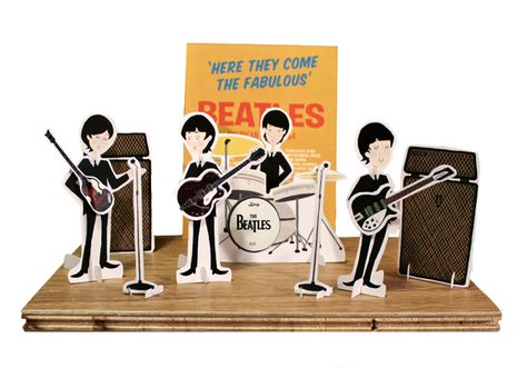 Meet The Beatles on Behance Rock N Roll Circus, Beatles Theme, Doll Printables, 60s Theme, Beatles Party, Beatles Gifts, British Party, Intarsia Wood Patterns, Model Diorama