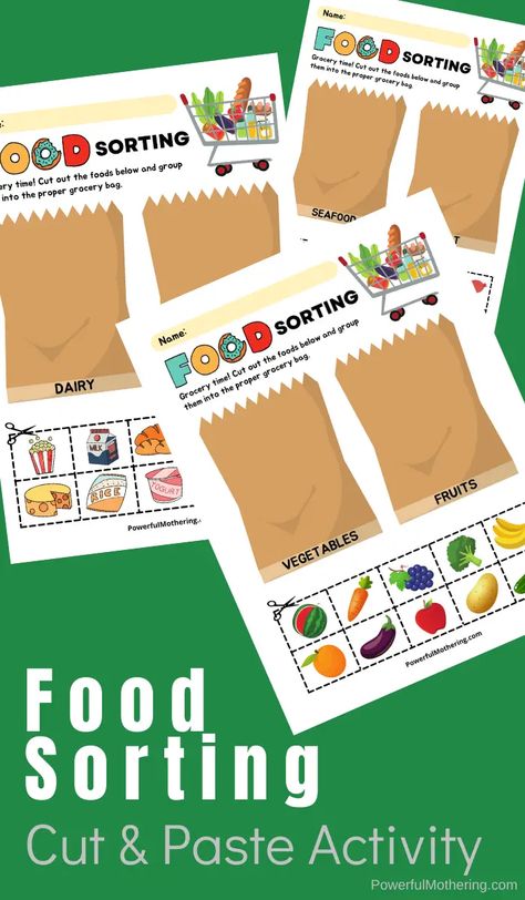 Free Printable Food Sorting Activity Sorting Food Activities, Food Group Sorting Free Printable, Food Theme Literacy Activities, Food Groups Preschool Free Printables, Fruit Or Vegetable Preschool Activity, Growing Vegetable Soup Preschool, Food Sorting Preschool Free Printable, Healthy Food Activities For Kindergarten, Food Groups Preschool Activities