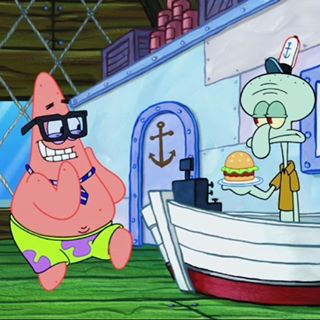 Patrick and Squidward Spongebob Photos, Patrick And Squidward, Anime Tv, Nickelodeon Spongebob, Spongebob Funny, Tv Icon, Patrick Star, Sponge Bob, Deep Blue Sea