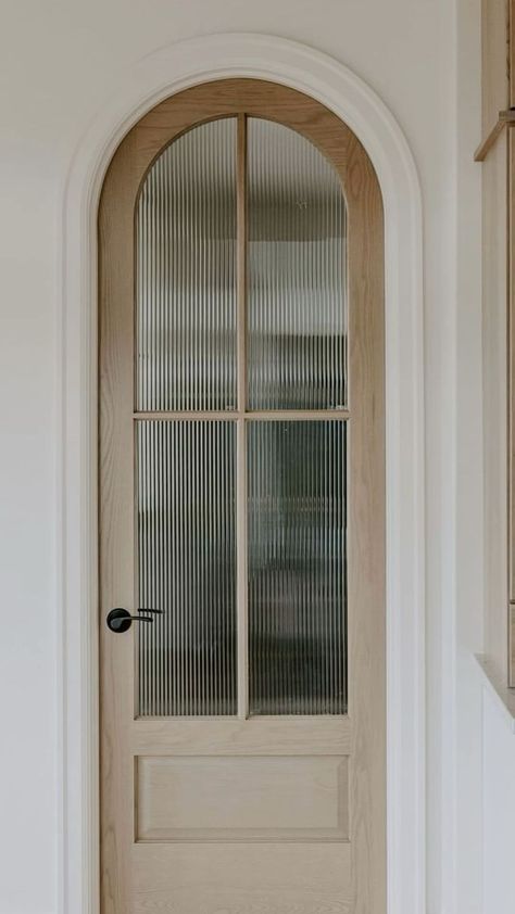 #pantryideas #homedecor #interiordesign #storagehacks #kitcheninspo #pantryorganization #homerenovation #stylishstorage #diydecor #homeinspiration Round Door Pantry, Arched Pocket Door Pantry, Pocket Door For Pantry, Diy Arched Pantry Door, Pantry Arched Door, Ribbed Glass Pantry Door, Arch Door Pantry, White Oak Pantry Door, Reeded Glass Pantry Door