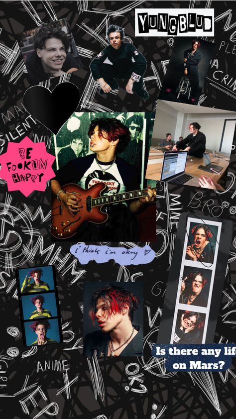 #yungblud Yungblud Wallpaper, Mar Anime, Rock Collage, Picture Wall Bedroom, Dominic Harrison, Collage Book, Music Wallpaper, A Teen, Free Prints