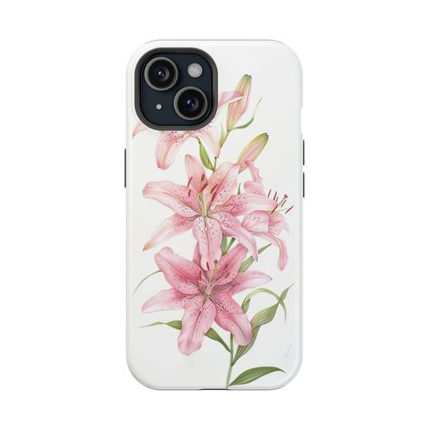 Pink Blooming Stargazer Lily Floral Trendy Aesthetic Flower Design Summer Phone Case iPhone 15, Pro, Max, Plus, 14, 13, 12, 11, X, XS, XR - Etsy Aesthetic Flower Design, Lily Flower Design, Cute Iphone Cases, Summer Phone, Summer Phone Cases, Phone Case Pink, Lily Pattern, Summer Iphone, Flower Iphone Cases