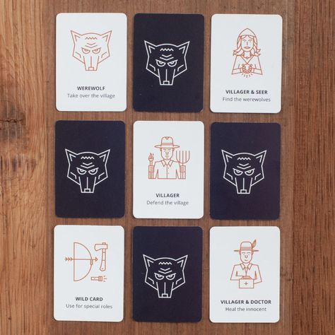 An Illustrated Version of the Classic Party Game ‘Werewolf’ Werewolf Language, Werewolf Lore, Werewolf Pack Symbols, Werewolf Information, Werewolf Card, Werewolf Card Game, Werewolf Games, Game Card Design, Board Game Design