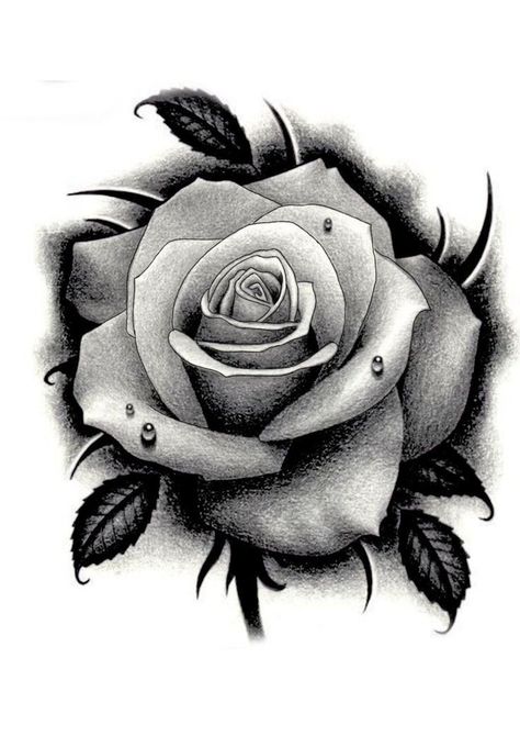 Rosen Tattoo Mann, Black And Grey Rose Tattoo, La Muerte Tattoo, Tattoo Pencil, Tato Ikan Koi, White Rose Tattoos, Realistic Rose Tattoo, Black And Grey Rose, Rose Flower Tattoos