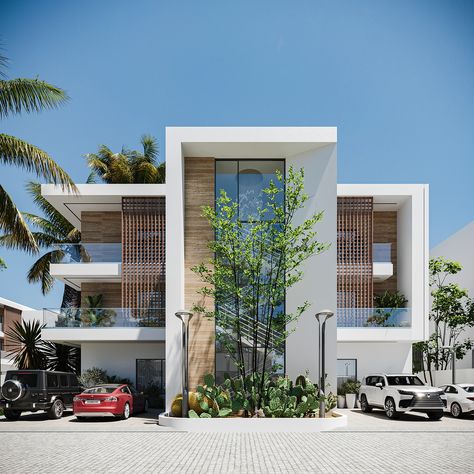 THE BOULEVARD 2.0 :: Behance Duplex Facade Design, Building Elevations, Indoor Shutters, Fall Decal, Modern Minimalist House, Best Modern House Design, Building Elevation, Luxury Modern Homes, Library Architecture