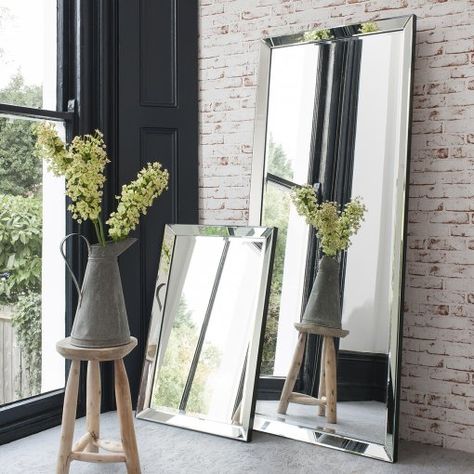 Leaning Mirror, Mirror Wall Bedroom, Leaner Mirror, Elegant Mirrors, Large Wall Mirror, 아파트 인테리어, Rectangle Mirror, Full Length Mirror, Rectangular Mirror