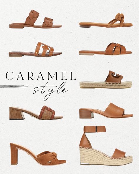 Caramel is the best color to elevate your look, and what better way to do that than with shoes! Check out this collection of caramel shoes at all price points! Chic Jean Outfits, Cream Purse, Carmel Color, Jeans Outfit Summer, Summer Shorts Outfits, Summer Vacation Outfits, Business Casual Outfits For Women, Favorite Handbags, Summer Work Outfits