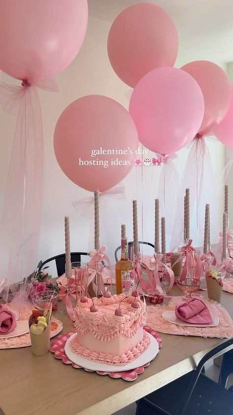 i love a cute and easy party hack and opting for large 24-36in balloons for decor is one of my favorite ways to create a big look for less!… | Instagram Girly Decorations Party, Pink Birthday Sleepover Ideas, Bows Birthday Theme, Ribbon Themed Party, Bow Themed Birthday Party, Birthday 16, Girly Birthday Party, Sweet 17, Tulle Ribbon