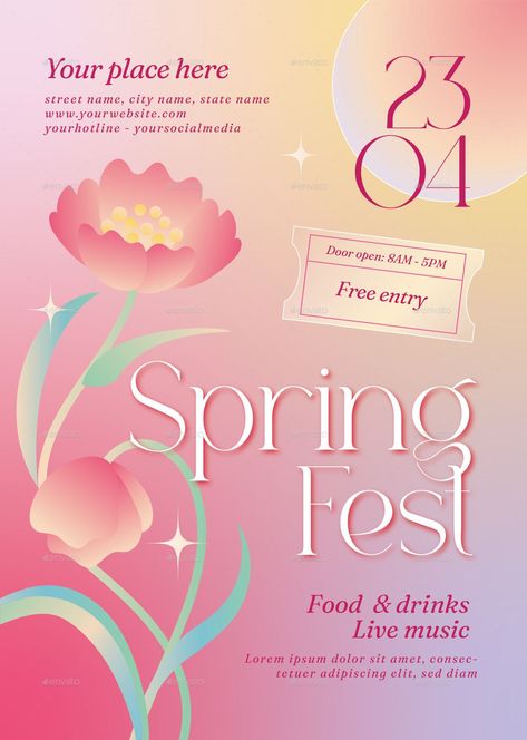 Spring Festival Flyer Story Music, Spring Events, User Testing, Nature Background Images, Festival Flyer, Book Cover Illustration, Cover Illustration, Flower Festival, Nature Background