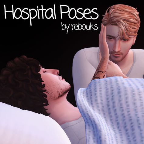 Sims 4 Hospital Poses, Sims 4 Sick Poses, Cas Poses, Sims4 Pose, Deco Sims, Hug Pose, Twins Posing, Sims 4 Beds, Sims 4 Couple Poses