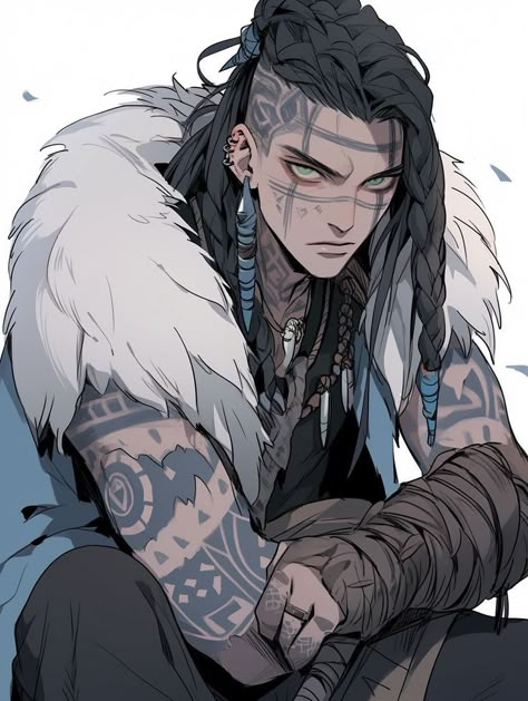 Man With Long Hair, Evelynn League Of Legends, Viking Character, Character Artist, Viking Art, Dungeons And Dragons Characters, Dnd Art, Character Design Male, Anime Oc