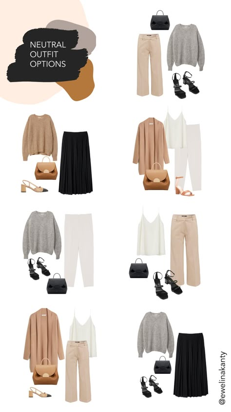 7 Clothing Pieces - 7 Everyday Outfits Classic Capsule Wardrobe, Neutral Outfits, Capsule Wardrobe Outfits, Fashion Capsule Wardrobe, Clothes And Shoes, Black Outfits, Neue Outfits, Capsule Outfits, Wardrobe Outfits