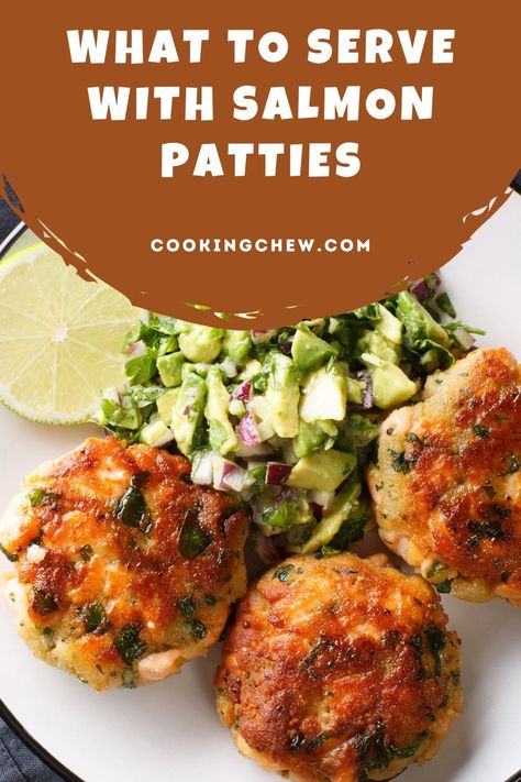 Salmon Patties And Sides, Fried Food Recipes, What To Serve With Salmon, Recipes For Salmon, Easy Salmon Patties, Best Salmon Patties, Burger Sides, Fish Burgers, Side Dishes For Salmon