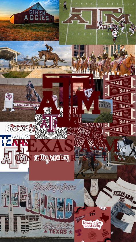 A&m College Station, Moodboard Wallpaper, A&m Football, Gig Em Aggies, College Vision Board, College Station Texas, Texas Aggies, College Board, Texas A M University