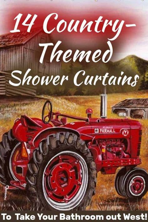 14 country themed shower curtains you are going to love. Article by HomeDecorBliss.com #HDB #HomeDecorBliss #homedecor #homedecorideas Primitive Shower Curtains, Country Shower Curtain, Shower Curtain Ideas, Rustic Shower Curtains, Farmhouse Shower Curtain, Western Designs, Primitive Bathrooms, Art Showcase, Bathroom Decor Luxury