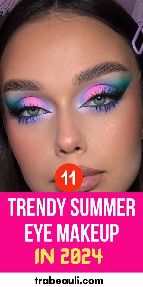 Trendy Summer Eye Makeup Eyeshadow Trends 2024, Best High End Makeup, Summer Eye Makeup, Summer Eyes, Best Drugstore Makeup, Eye Makeup Ideas, Hot Makeup, Vibrant Eyes, Mascara Tips