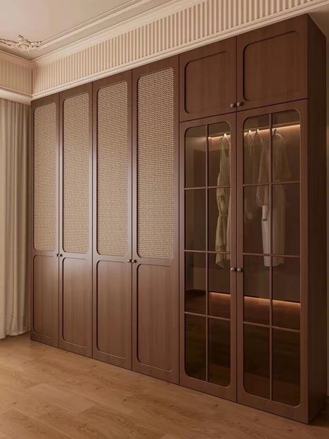 Dressing Room Wooden Design, 5 Shutter Wardrobe Design, Teak Wardrobe Design, Entrance Closet Ideas Modern, Floor To Ceiling Sliding Wardrobe, Wardrobe Design Bedroom With Dressing, Glass Shutter Wardrobe, Wardrobe Furniture Design, Curved Wardrobe