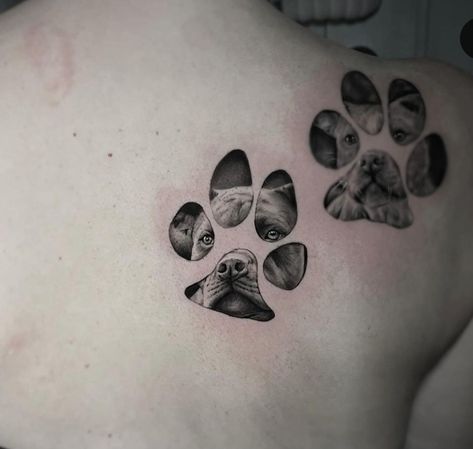 Tattoos Dedicated To Dogs, Unique Paw Print Tattoo Dogs, Dog Portrait And Paw Tattoo, Papillon Tattoo Dog, Papillon Dog Tattoo, My Pet Dog, Nurse Tattoo, Pawprint Tattoo, Big Tattoo