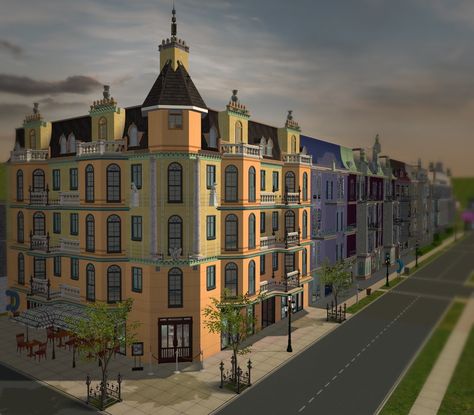 Papillon Corner [CC FREE] – @simcaistk sur Tumblr Sims 2 Apartment, Elegant Place, Townhouse Designs, Sims 2, Apartment, Tumblr, Quick Saves, Design