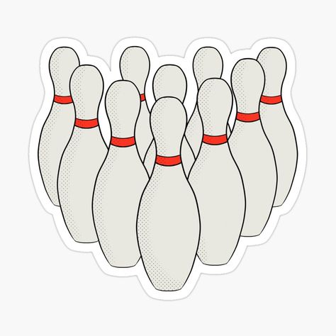 Get my art printed on awesome products. Support me at Redbubble #RBandME: https://www.redbubble.com/i/sticker/Bowling-pins-by-shopdiego/145180176.EJUG5?asc=u Bowling Stickers, Bowling With Friends, Bowling Pins, Co Workers, Bowling, Easy Drawings, Top Artists, Science Poster, Sticker Design