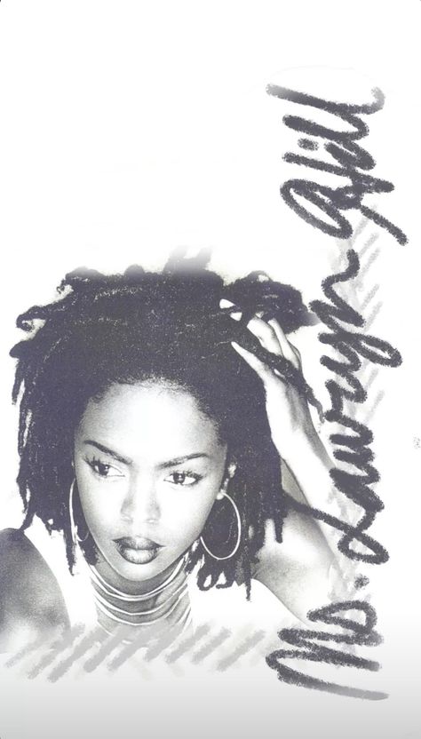 greyscale portrait of lauryn hill on a white background, light hatching around the borders, "Ms. Lauryn Hill" written in cursice along the right side, going upwards Miss Lauryn Hill Poster, Ms Lauryn Hill Wallpaper, Ms Lauryn Hill Poster, Lauren Hill Poster, Mrs Lauryn Hill, Lauryn Hill Wallpaper, Lauryn Hill Aesthetic, Lauryn Hill Art, Lauryn Hill Poster