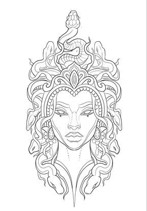 Medusa Stencil, Medusa Tattoo Stencil, Lv Tattoo, Medusa Drawing, Medusa Tattoo Design, Egypt Tattoo, Shiva Tattoo Design, Tattoo Outline Drawing, Cartoon Character Tattoos