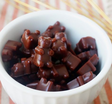 Chocolate Cherry Gummy Bears (Paleo/AIP-Adaptable) - Grazed & Enthused Aip Candy, Aip Chocolate, Cherry Gummies, Gummy Bears Recipe, Aip Sweets, Healthy Chocolate Fudge, Aip Snacks, Aip Treats, Aip Snack