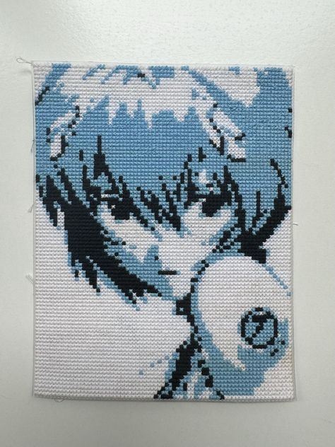 Neon Genesis Evangelion Anime, Stitch Portrait, Clothes Hanging, Stitch Art, Genesis Evangelion, Neon Genesis, Neon Genesis Evangelion, Cross Stitch Art, The Wall